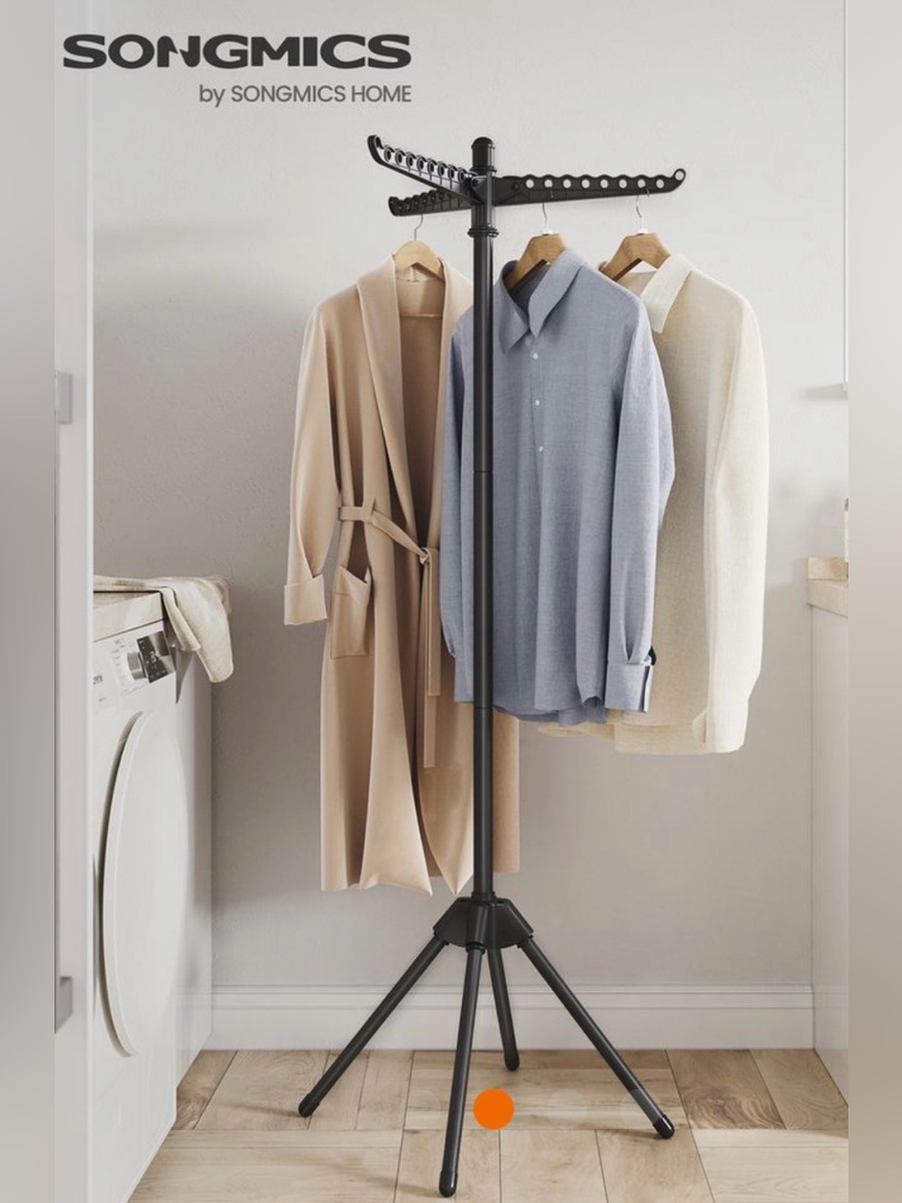 laundry hanging drying rack - rotating merch display - collapsible